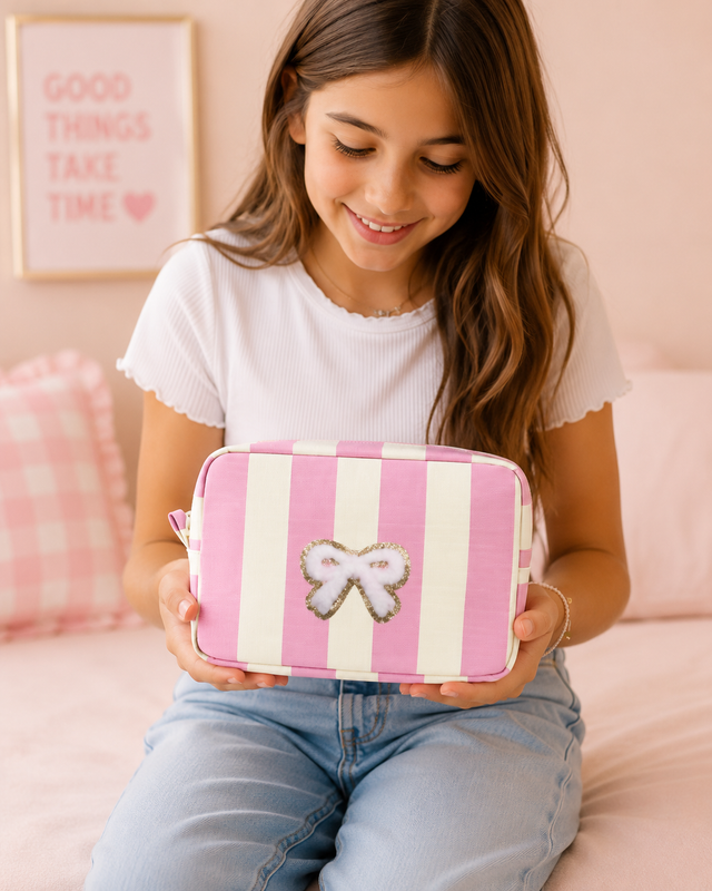 Pouch Stripes Pink - So Aesthetic!