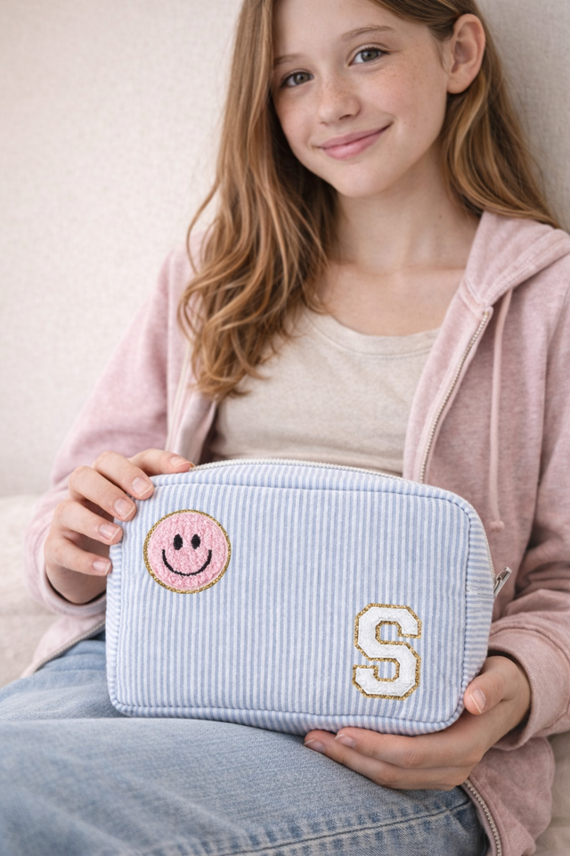 Striped Pouch Baby Blue- So Aesthetic!