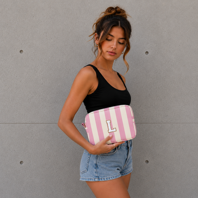 Pouch Stripes Pink - Patches